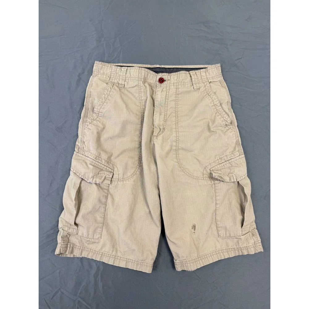 Distressed Jordan Brand Mens Ripstop Cargo Shorts Tan Size 30 Utility 465022-238